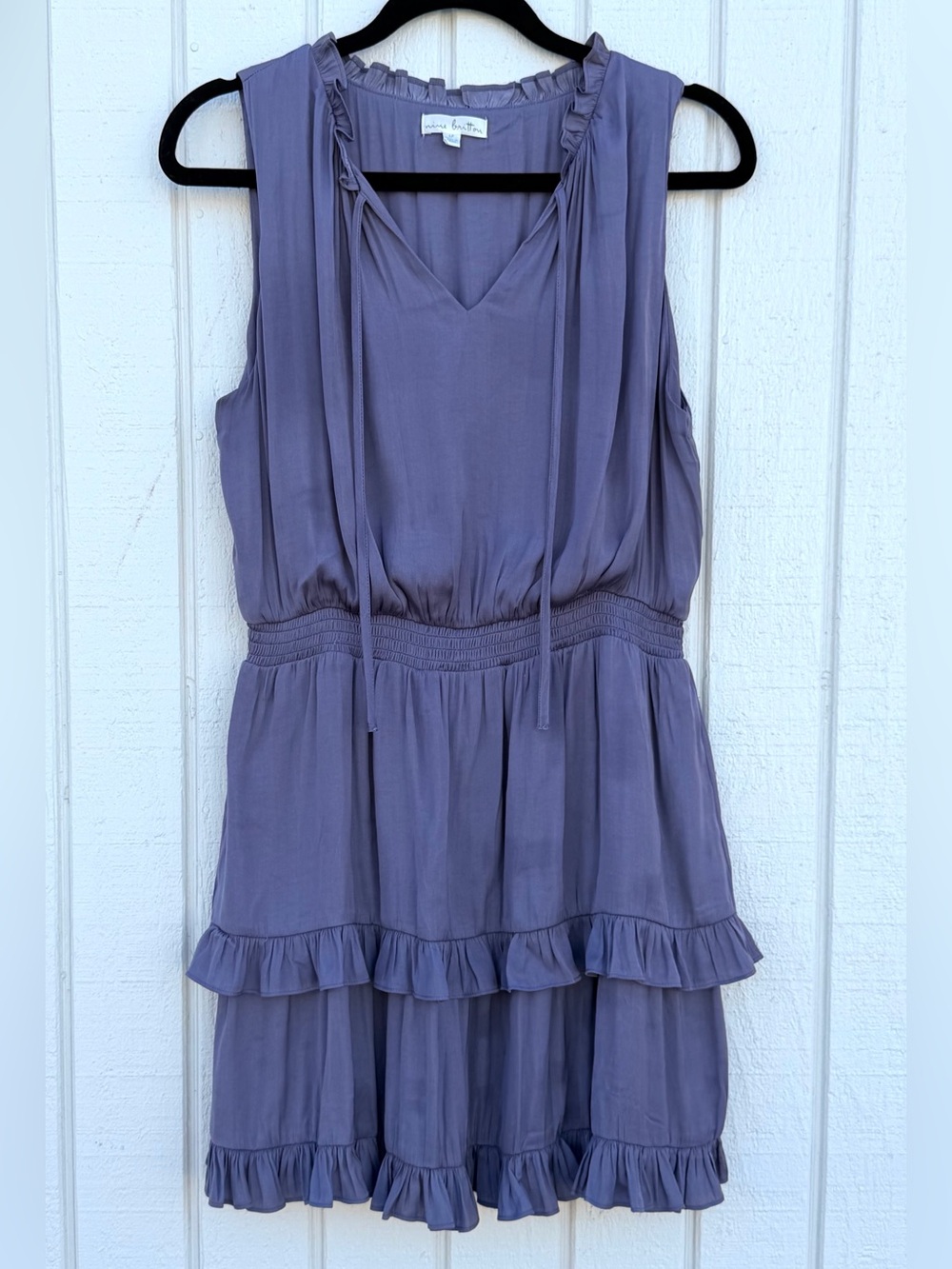 nine britton Sleeveless Tiered Dress - Dusty Lavender